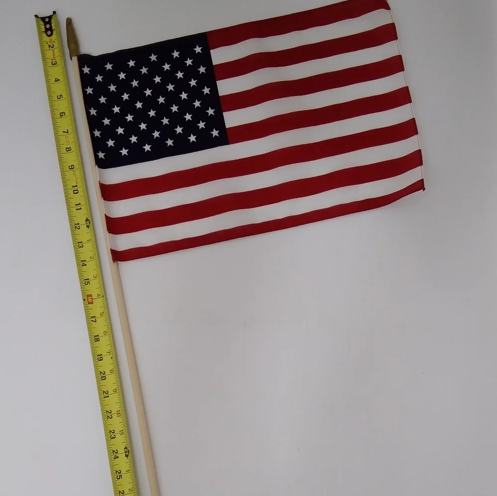 God Bless America Flags American Flag 2 Pc Set Patriotic USA Bundle Lot Red Blue